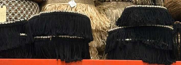 Bali Earthform Fringe - Cowrie Shell Nesting Baskets – Black