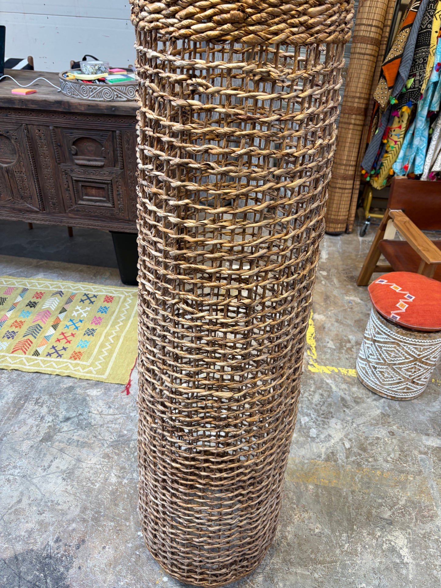 Bali Earthform Raffia Hanging Vase