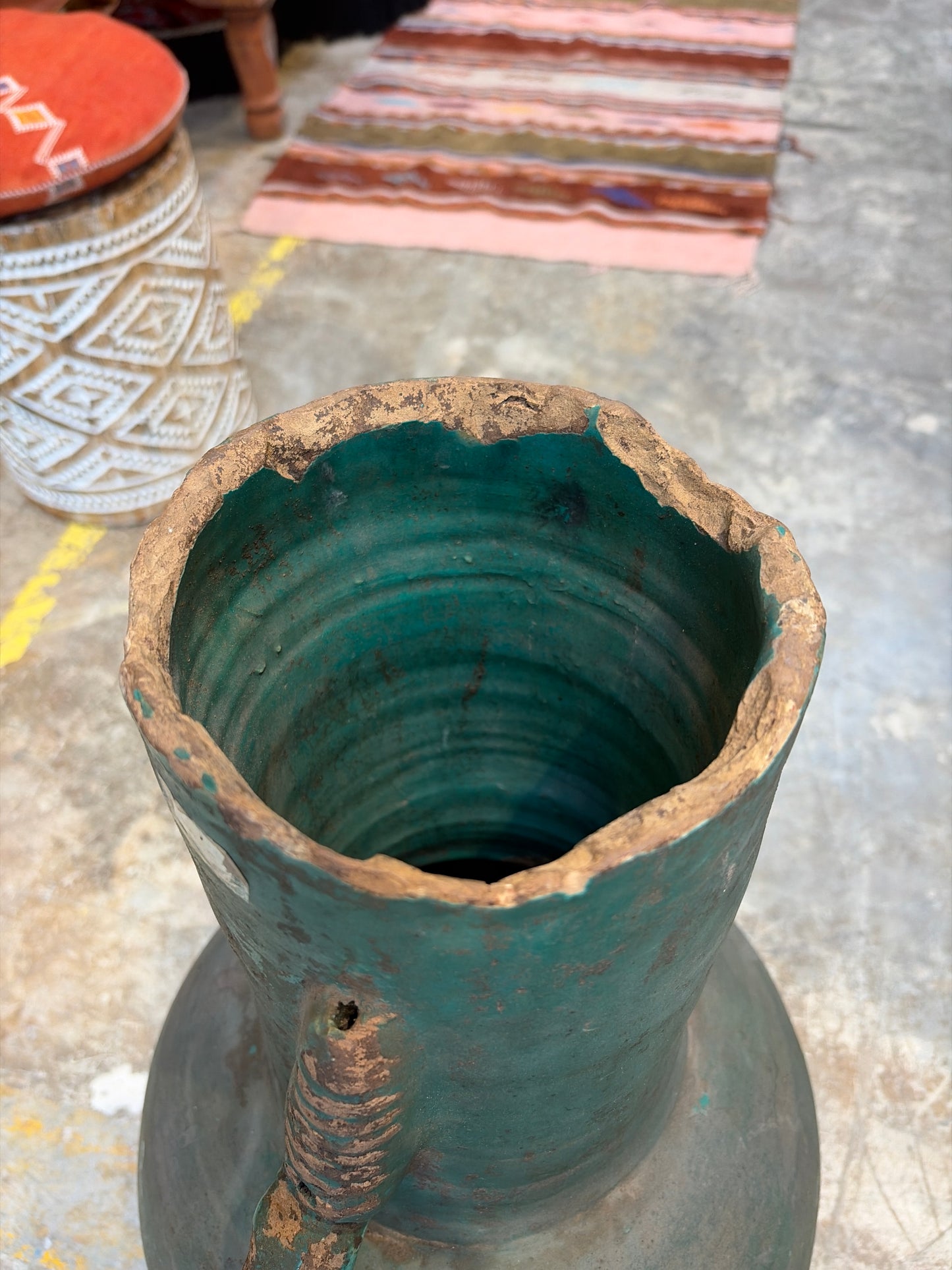 Morocco Medina Tamegroute Pottery Amphora Vase – Majorelle Green
