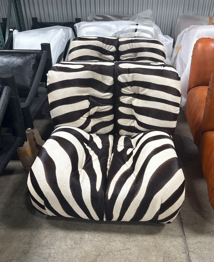 Nomadic Wild Cowhide Modular Hugging Chair – Zebra Print