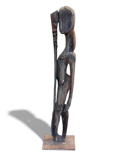 Bali Earthform Carved Hardwood Totem Sculpture – Aged Black & Driftwood