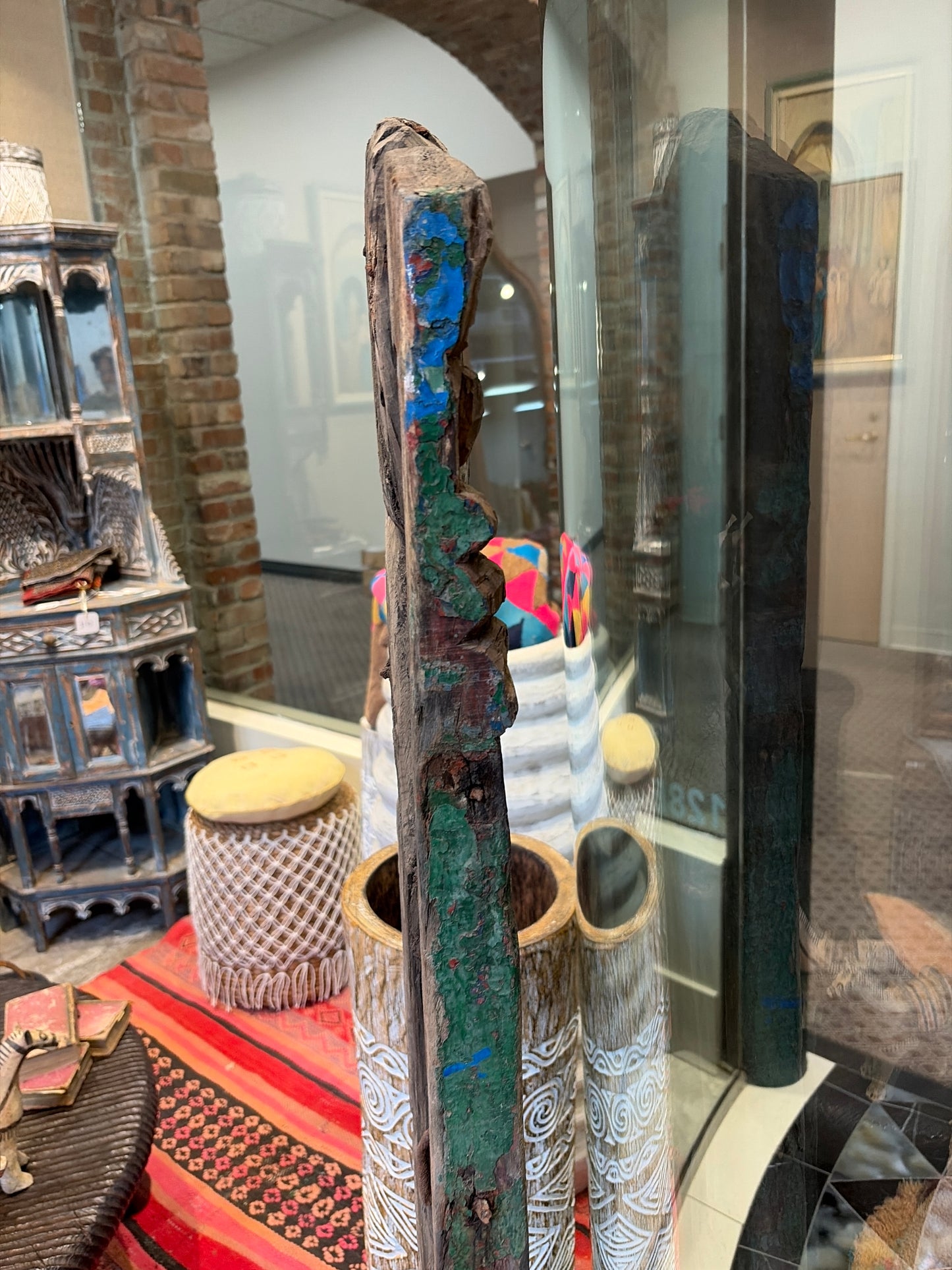 Bali Earthform Carved Hardwood Totem Sculpture – Aged Black & Driftwood