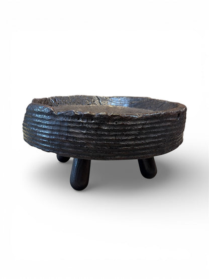 Bali Earthform Hand-Hewn Teak Low Coffee Table – Rustic Charred Black