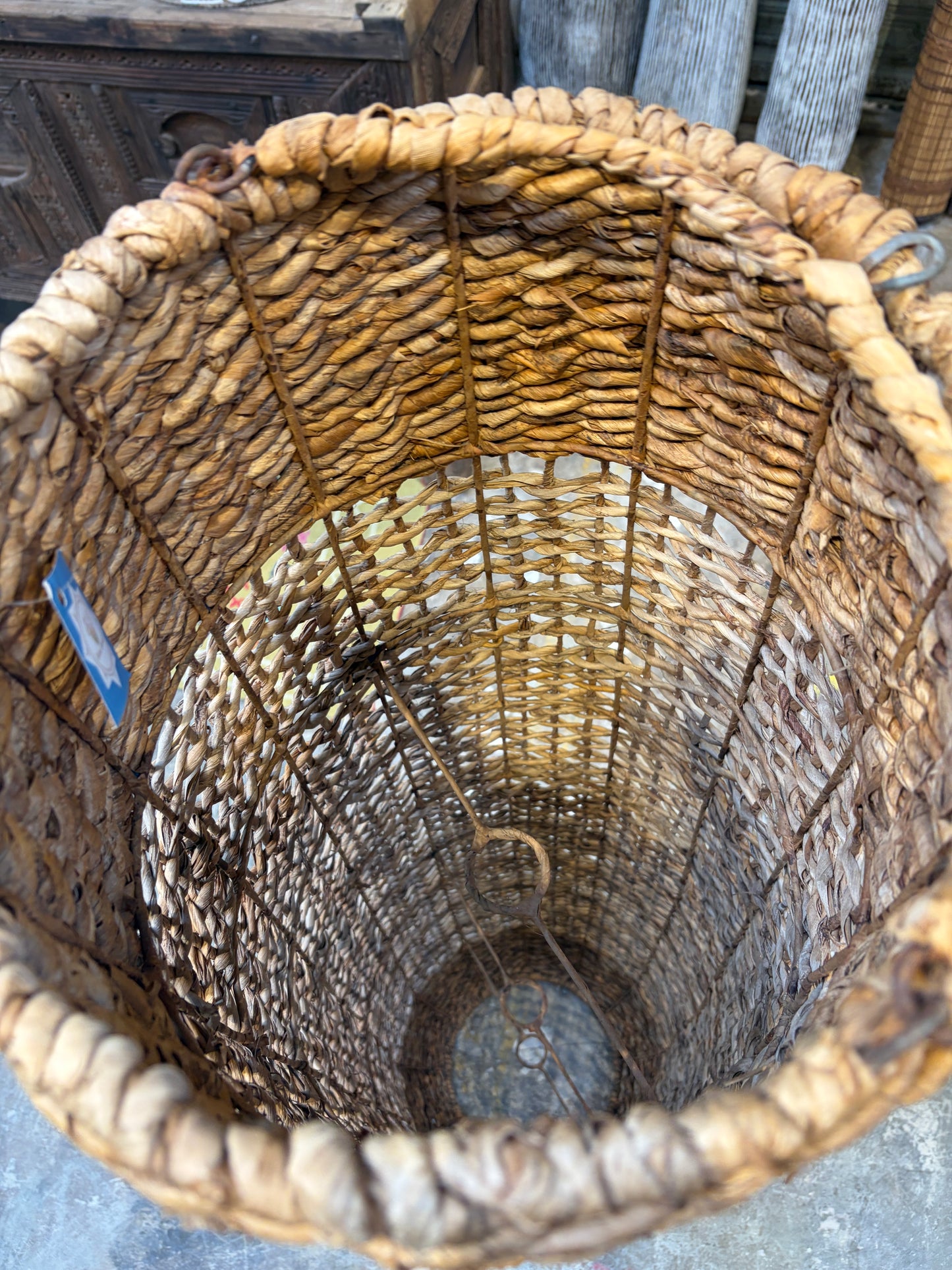 Bali Earthform Raffia Hanging Vase