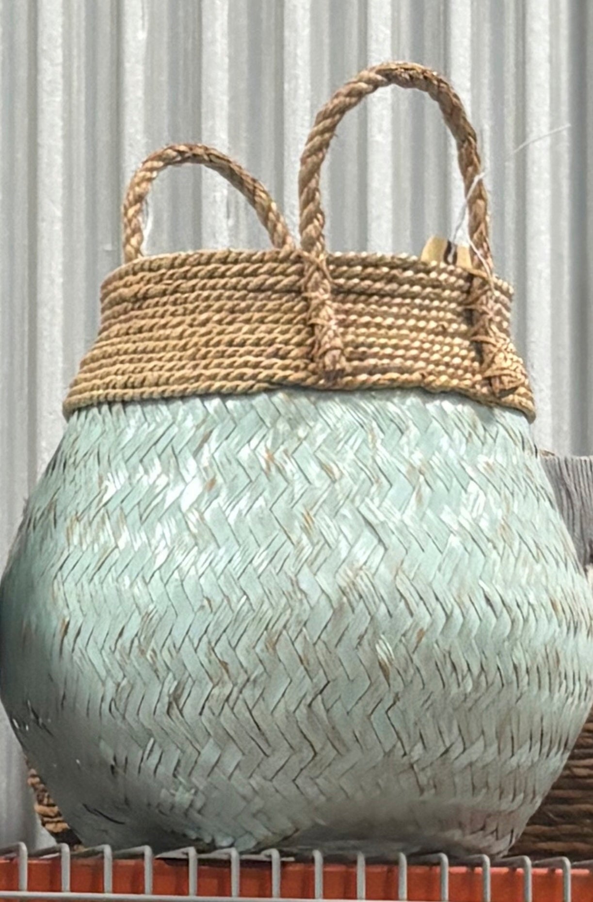 Bali Earthform Natural Rope Coastal Weave Basket – Seafoam