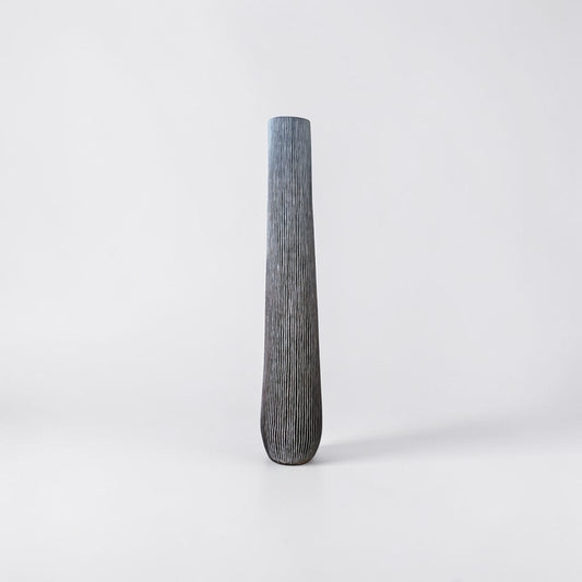 Bali Earthform Wood Carved Totem Vessel – White Linework