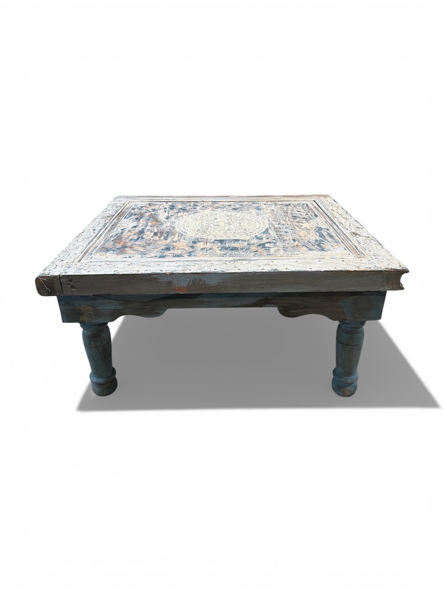 Morocco Medina Carved Medallion Square Coffee Table