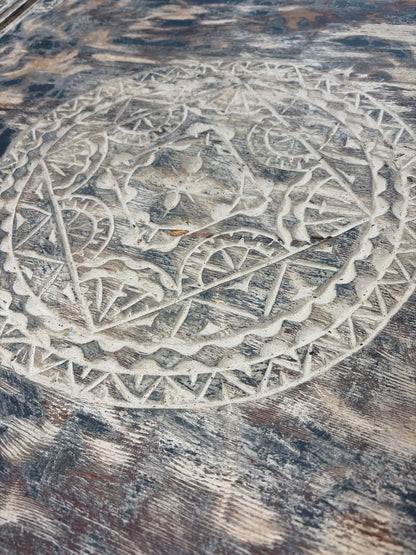 Morocco Medina Carved Medallion Square Coffee Table