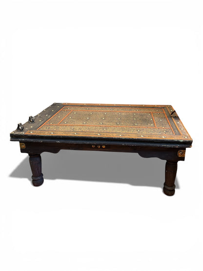 Morocco Medina Embossed Brass Door Coffee Table (52-inch)