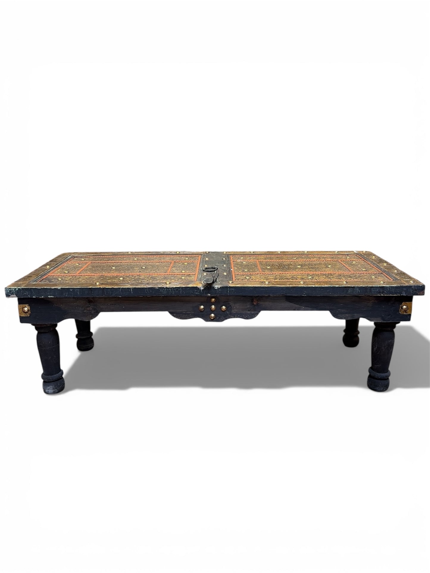 Morocco Medina Embossed Brass Door Coffee Table (65-inch)