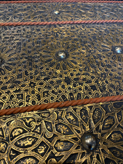 Morocco Medina Embossed Brass Door Coffee Table (65-inch)