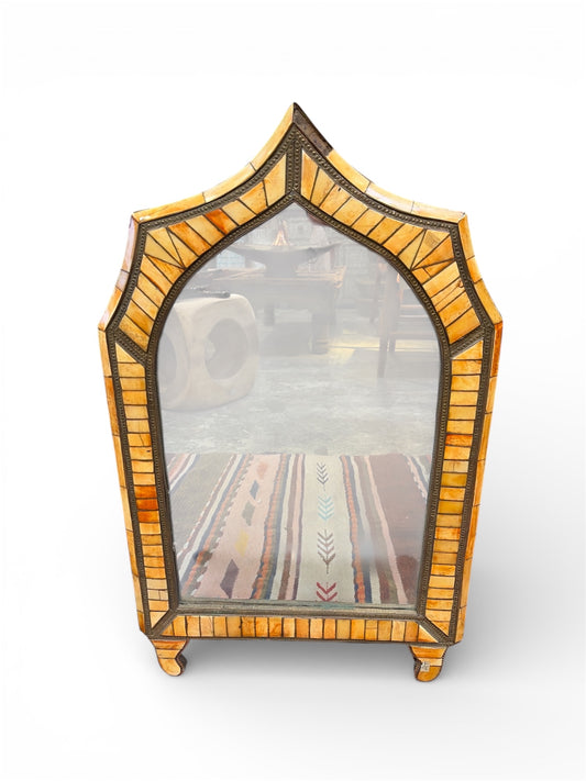 Morocco Medina Henna Bone Inlay Pointed Arch Mirror – Saffron Brick