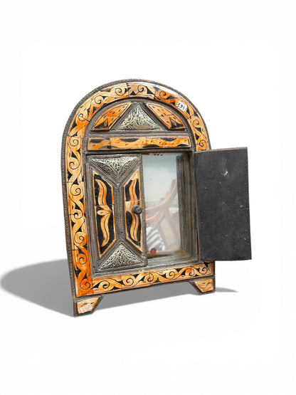 Morocco Medina Henna Bone Inlay Tabernacle Mirror – Saffron Swirl