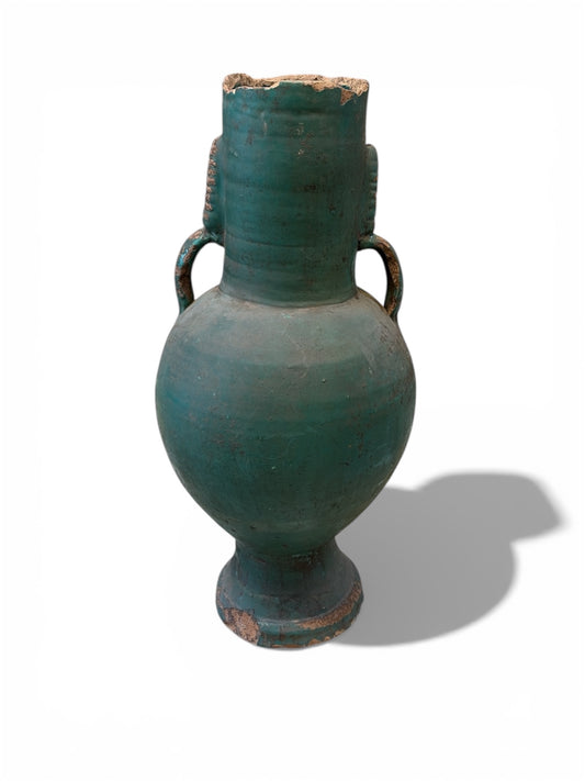 Morocco Medina Tamegroute Pottery Amphora Vase – Majorelle Green