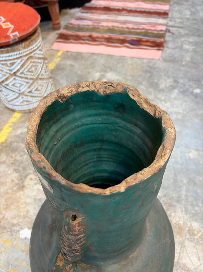 Morocco Medina Tamegroute Pottery Amphora Vase – Majorelle Green