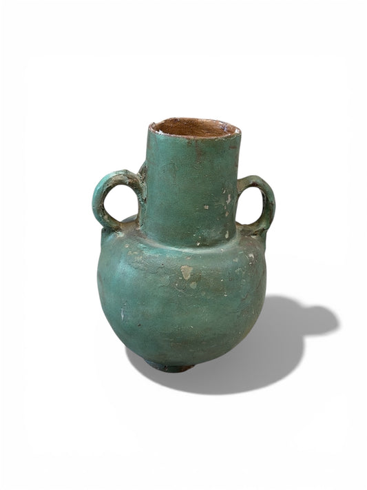 Morocco Medina Tamegroute Pottery & Dual Handle Vase – Majorelle Green