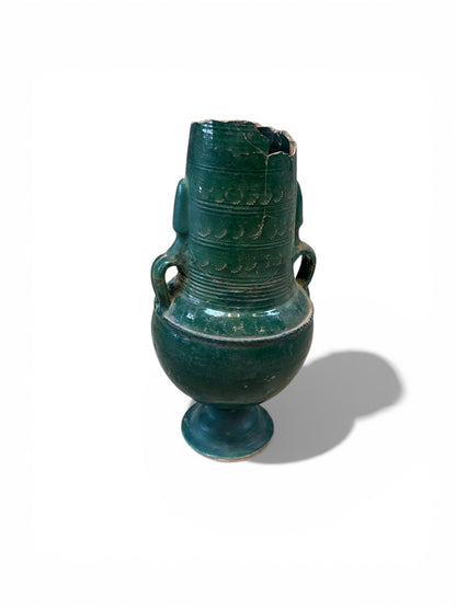 Morocco Medina Tamegroute Pottery & Etched Neck Vase – Majorelle Green