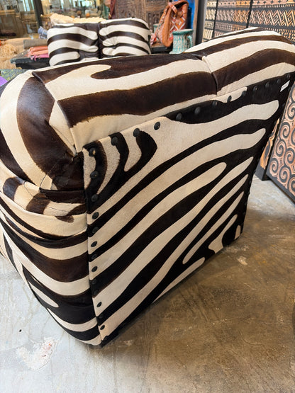 Nomadic Wild Cowhide Modular Hugging Chair – Zebra Print