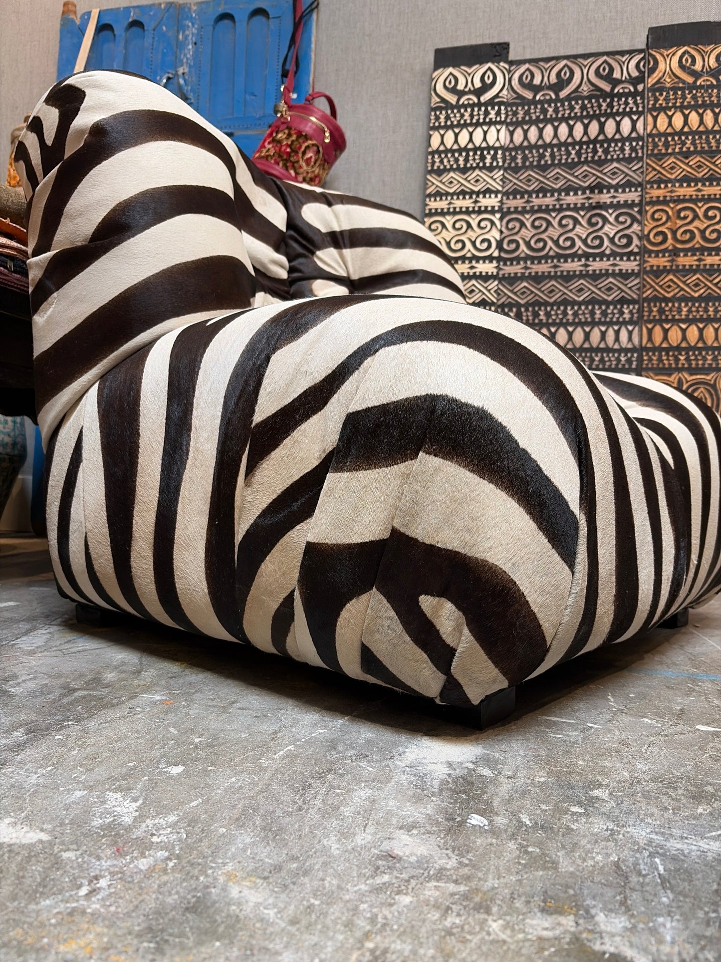 Nomadic Wild Cowhide Modular Hugging Chair – Zebra Print