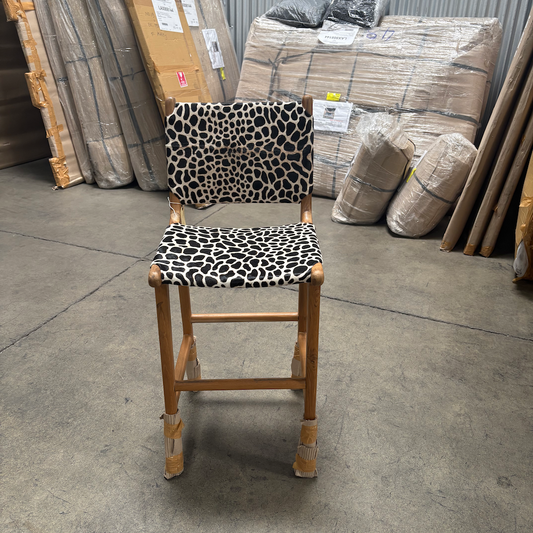 Nomadic Wild Cowhide & Wood Counter Stool – Leopard Print