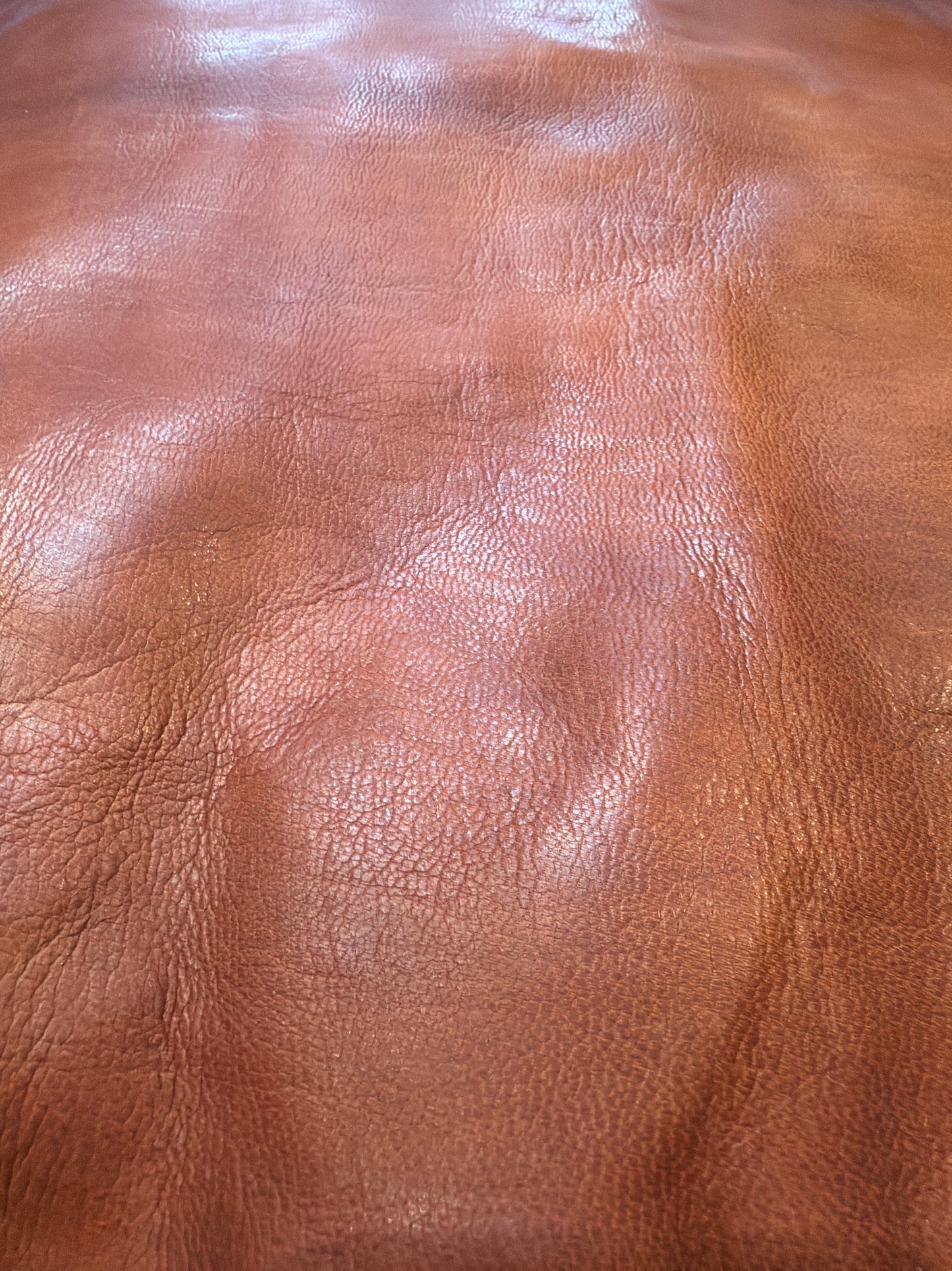 Nomadic Wild Leather Poof - Cognac