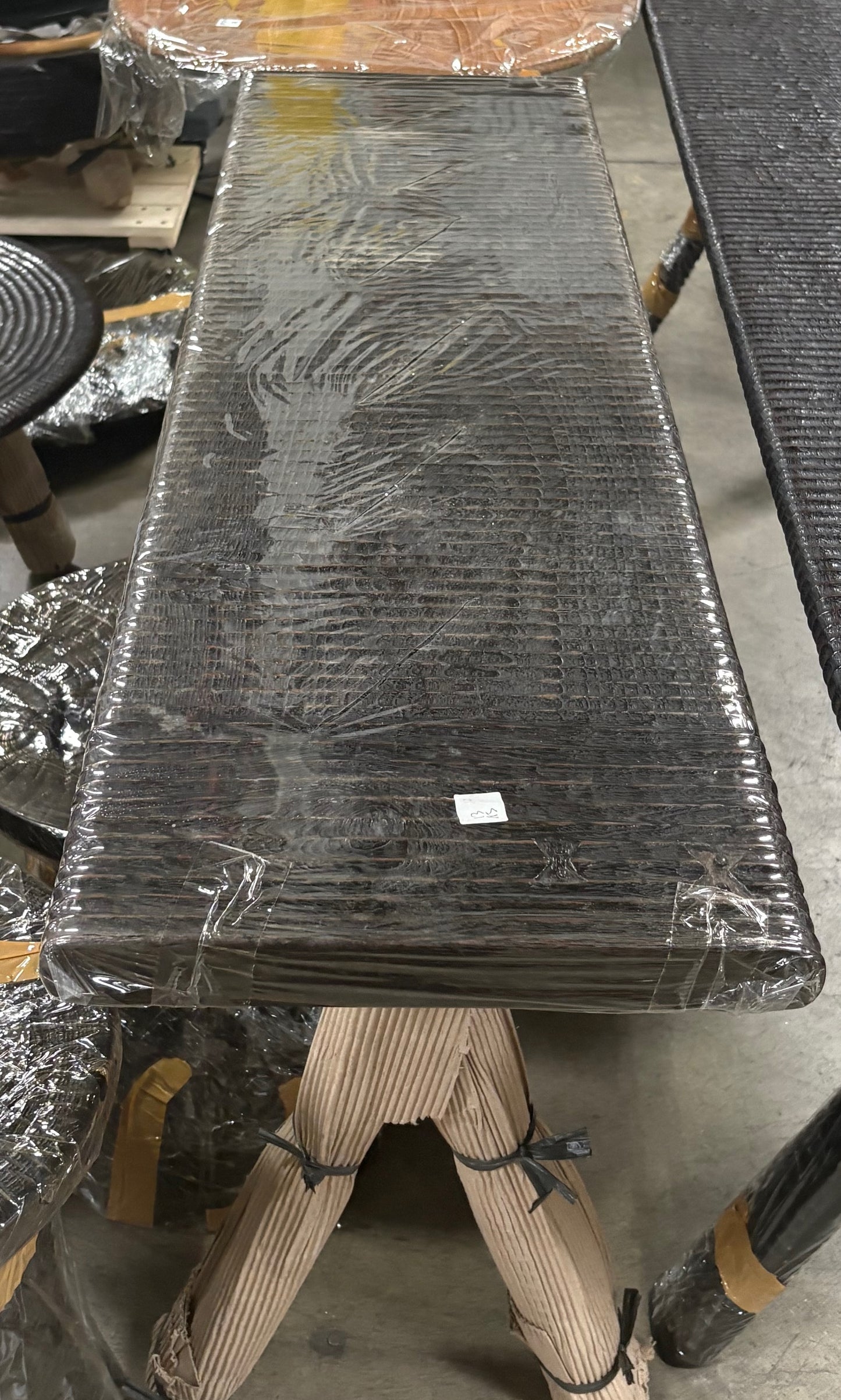 Nomadic Wild Ribbed Detail & Wood Small Island Console – Black